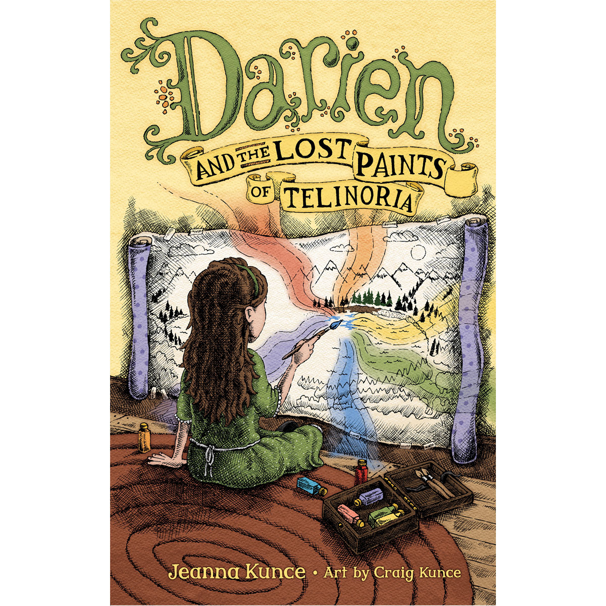 Cover of "Darien and the Lost Paints of Telinoria" by Jeanna Kunce